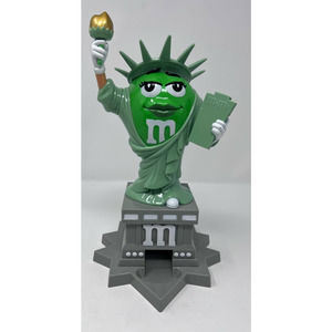 Mars Inc. M & M's World Ms. Liberty Green Dispenser 11" Tall x 7" Wide Bottom‎